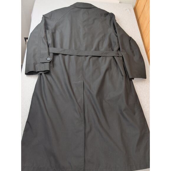 Pronto-Uomo Mens Trenchcoat Raincoat Mac Jacket Black 46 ExLong Removable Lining - Picture 2 of 13